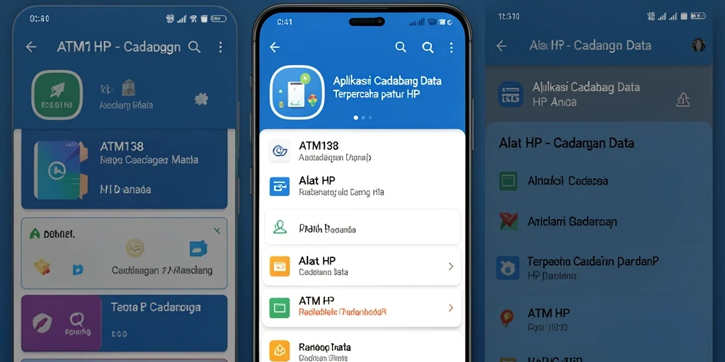 Tampilan antarmuka aplikasi ATM138 untuk cadangan data.