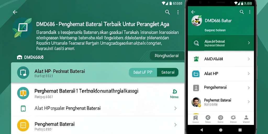 Screenshot antarmuka DMD686 yang memudahkan penghematan baterai.