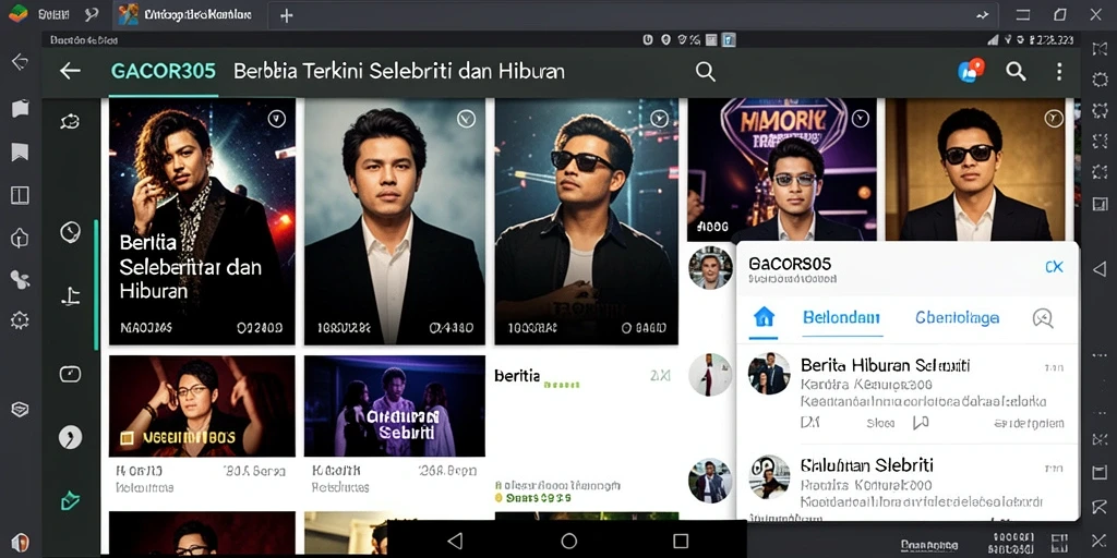 Antarmuka GACOR305 menampilkan berita hiburan terbaru dengan menarik.