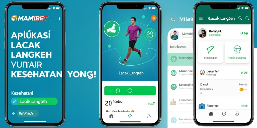 Antarmuka MAMIBET menampilkan fitur pelacakan langkah yang jelas dan informatif.