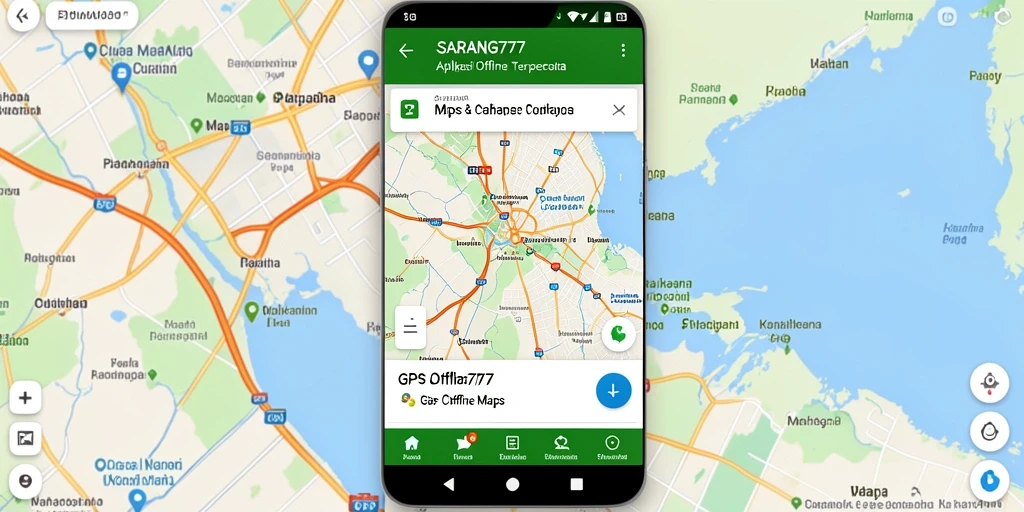 Tampilan antarmuka GPS Offline Maps SARANG777 yang mudah digunakan.