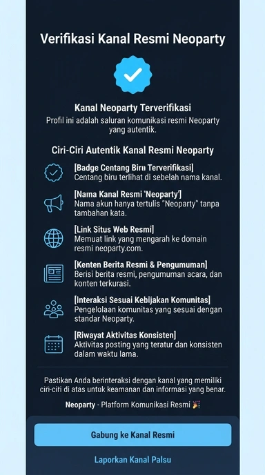Tampilan kanal resmi neoparty
