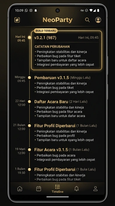 Tampilan riwayat versi neoparty